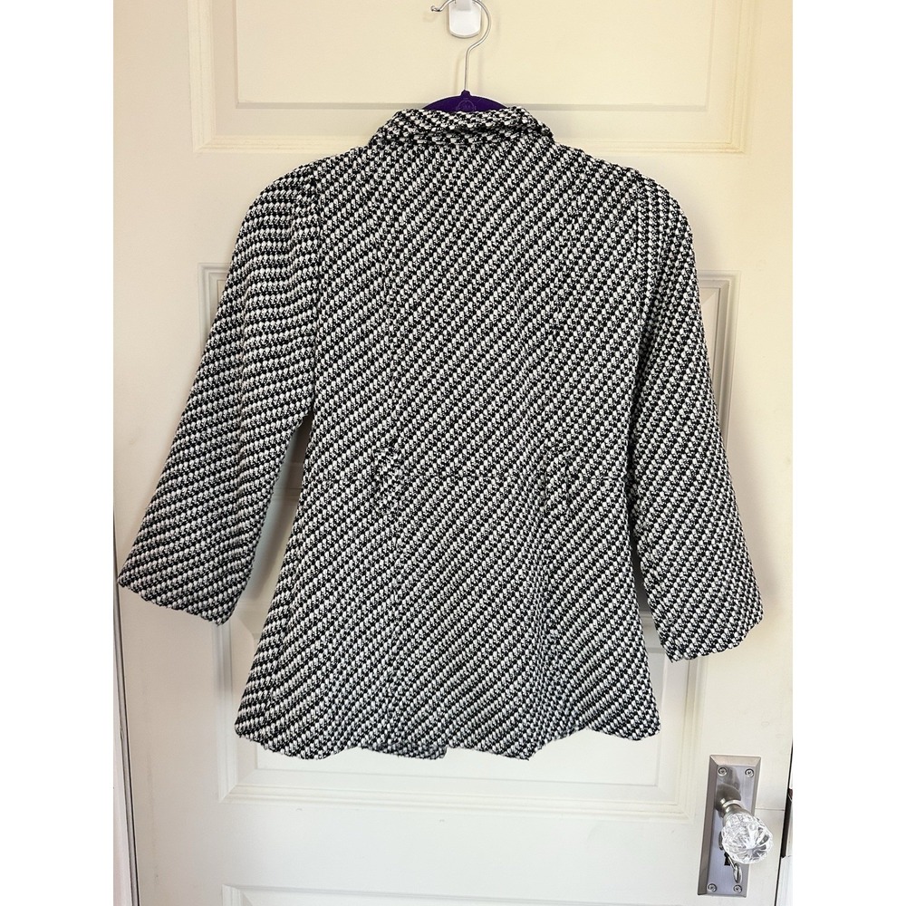 Vintage Amy Byer Pea Coat‎ Girls Black And White Double Breasted Size S NO BELT - Picture 4 of 10